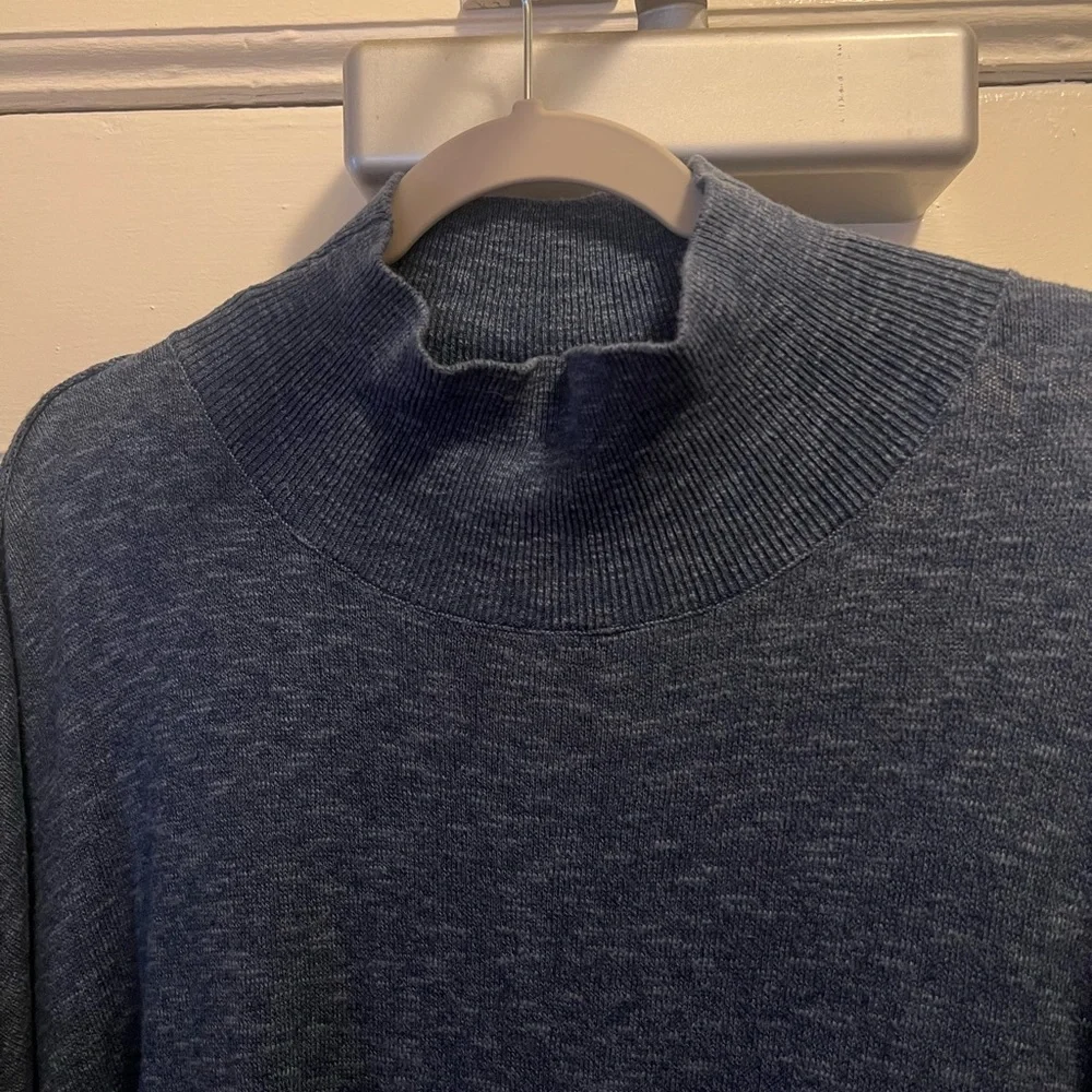 FP Cozy Blue / Grey Midi Dress with Side Slit - Large - Picture 6 of 7